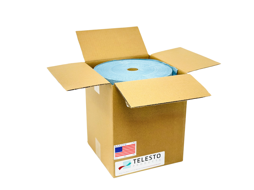 Blue DRC Shop Towel Roll - 500 Ct Telesto Products