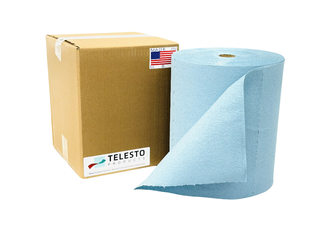 Blue DRC Shop Towel Roll - 500 Ct Telesto Products