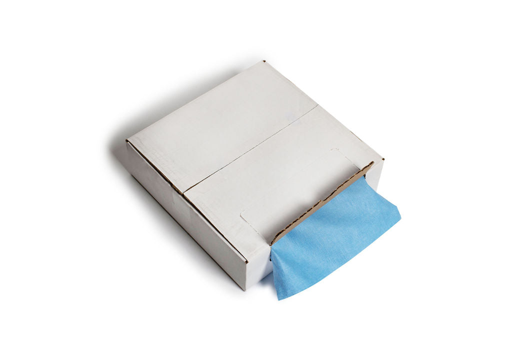 Blue Shop Towels Creped Flatpack Re-closeable Telesto Products LLC