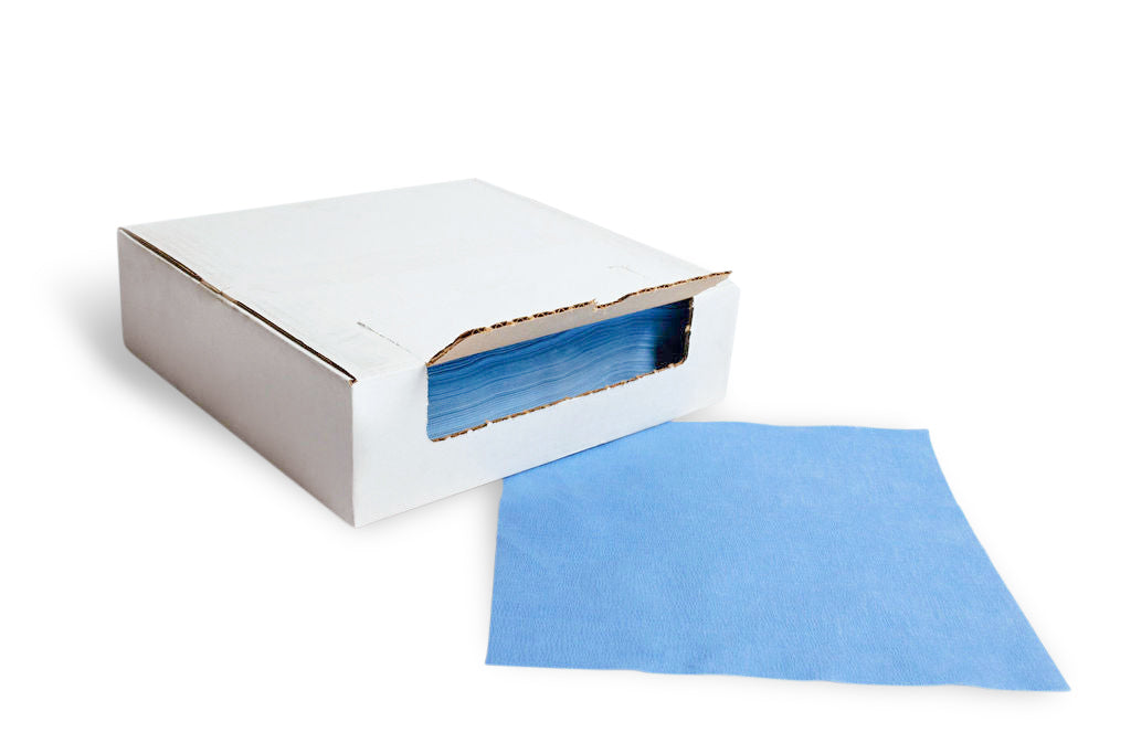 Blue Shop Towels Creped Flatpack Re-closeable Telesto Products LLC