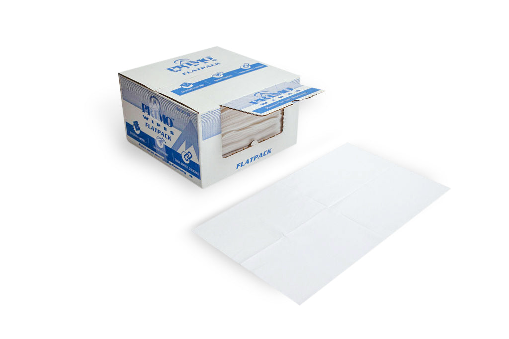 Primo® Wipes White Shop Towels Flatpack Telesto Products LLC
