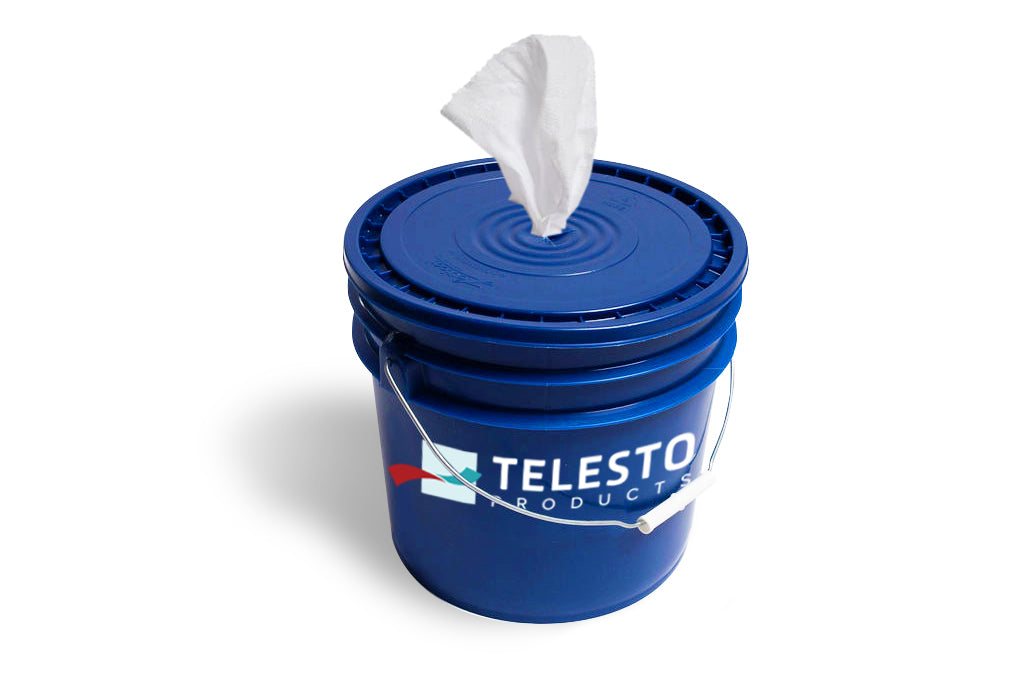 Blue Bucket & 300 Spunlace Prep Wipes Telesto Products LLC