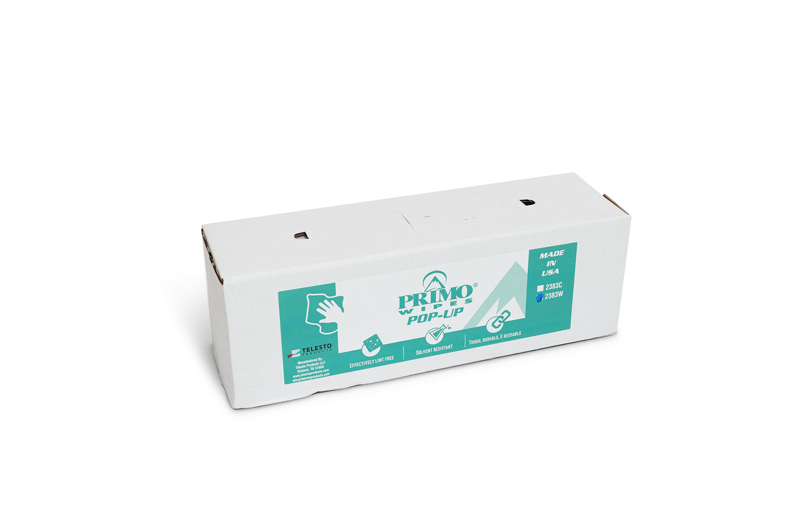 Primo® Wipes White Shop Towels Pop-Up Box Telesto Products LLC
