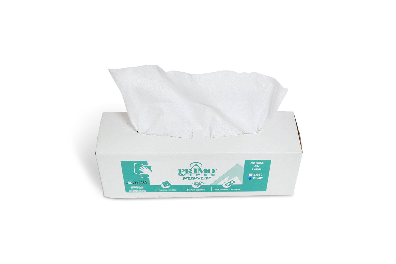 Primo® Wipes White Shop Towels Pop-Up Case Telesto Products LLC