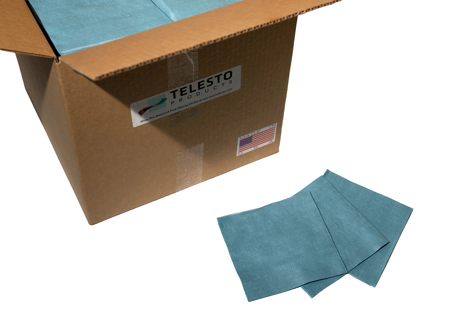 Blue Shop Towels Creped Quarterfold Special | 1000+ Ct Box | Telesto Products Telesto Products LLC