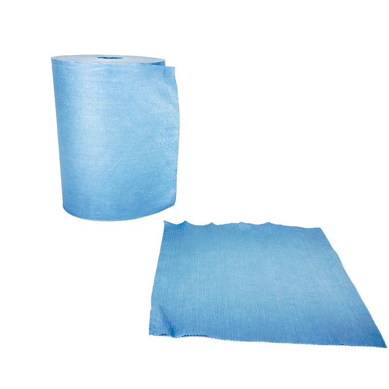 Blue Spunlace Shop Towels Perforated Roll Telesto Products