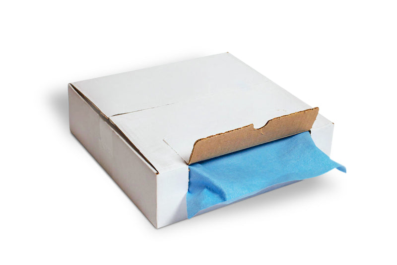 Blue Shop Towels Creped Flatpack Re-closeable Telesto Products LLC