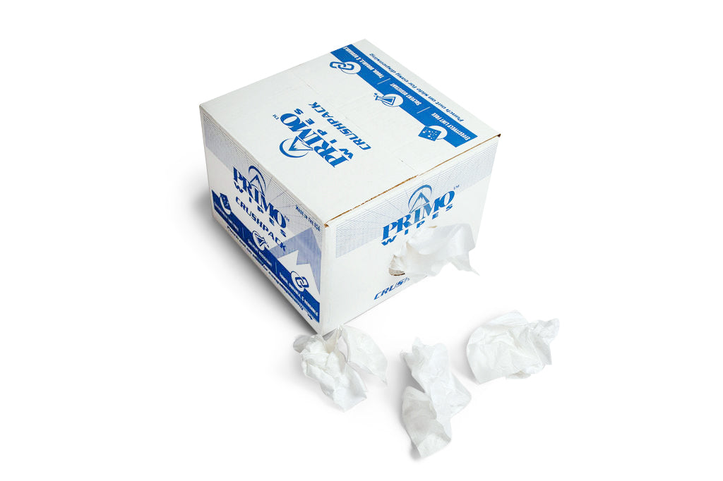 Primo® Wipes White Shop Towels Crushpack Telesto Products
